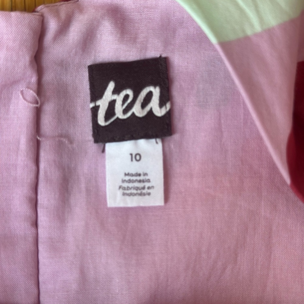 Tea Collections Girls Floral Print Dress Ruffle Sleeve Multi Color Pink Size 10 - Picture 6 of 8
